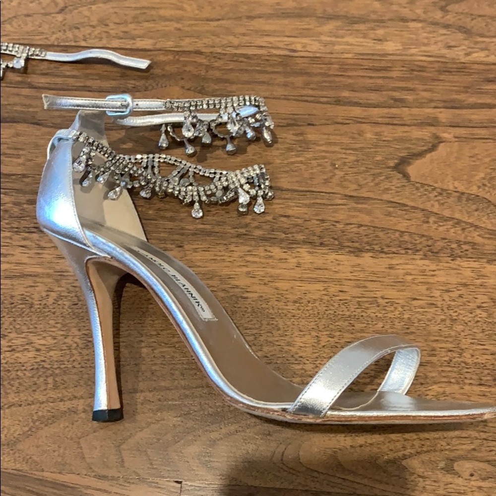 Manolo Blahnik - silver princess rhinestone heels